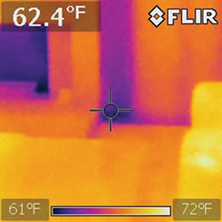 FLIR i5 resolution on missing insulation from 15 feet