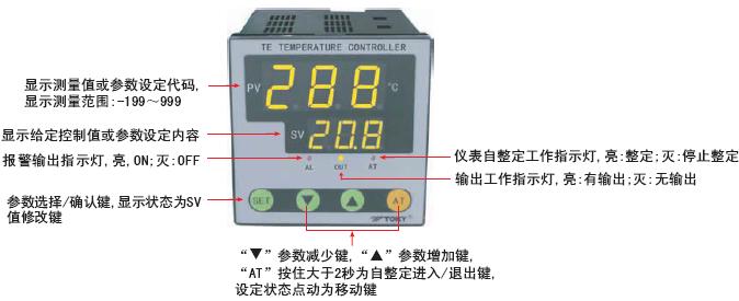 TE7温控表|Toky东崎TE7经济型PID温控表 面板说明